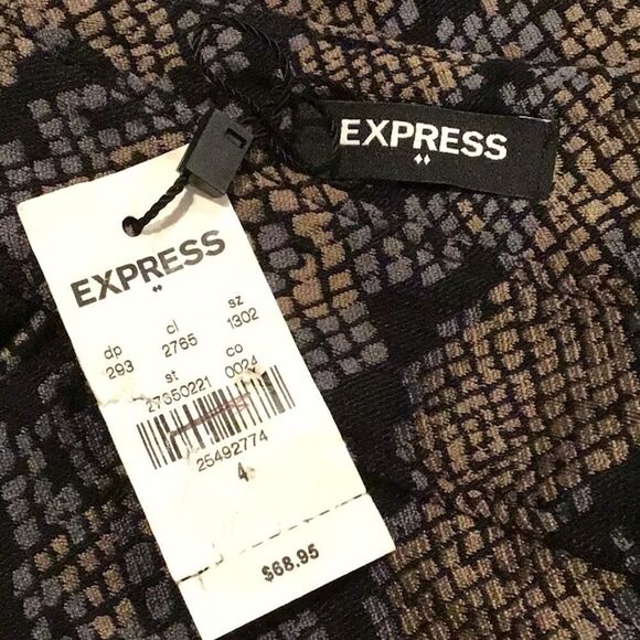 Express Jacquard Snakeskin Print High Rise Mini Skirt NEW - Picture 12 of 15